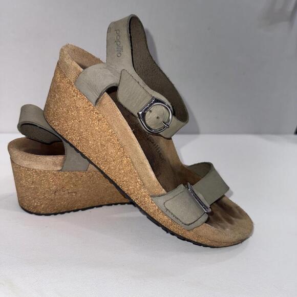 Birkenstock Shoes - Birkenstock Papillo Gorpcore Wedge Sandal Sandcastle Nubuck Leather 40